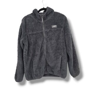 Eddie Bauer Kids‎ Gray Fleece Full Zip Jacket Outdoor Sherpa Coat XL(16)